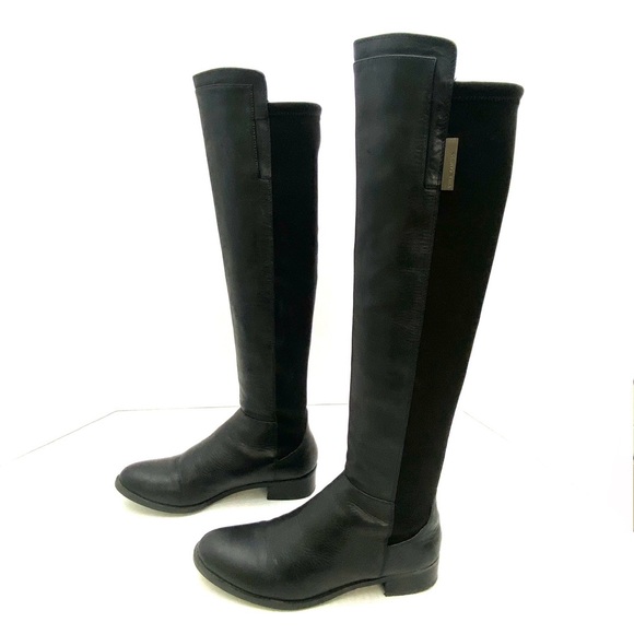 Vince Camuto Women's Black Multi-Texture Kellisi Stretch Panel Knee High Boot - Picture 7 of 16